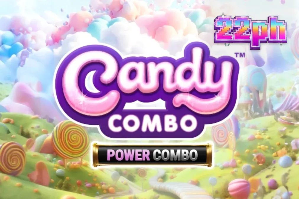 Makulay na disenyo ng Candy Combo Power Combo King Millions slot na may temang kendi at mahiwagang kastilyo.